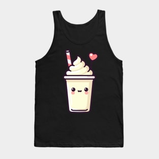 Kawaii Vanilla Milkshake Ice Cream with a Heart | Cute Kawaii Design for Ice Cream Lovers Tank Top